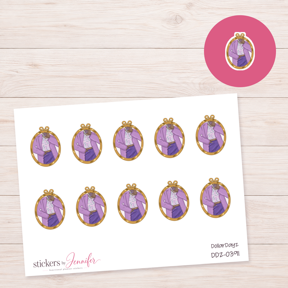 Outfit in Mirror Planner Stickers | DDZ-0391