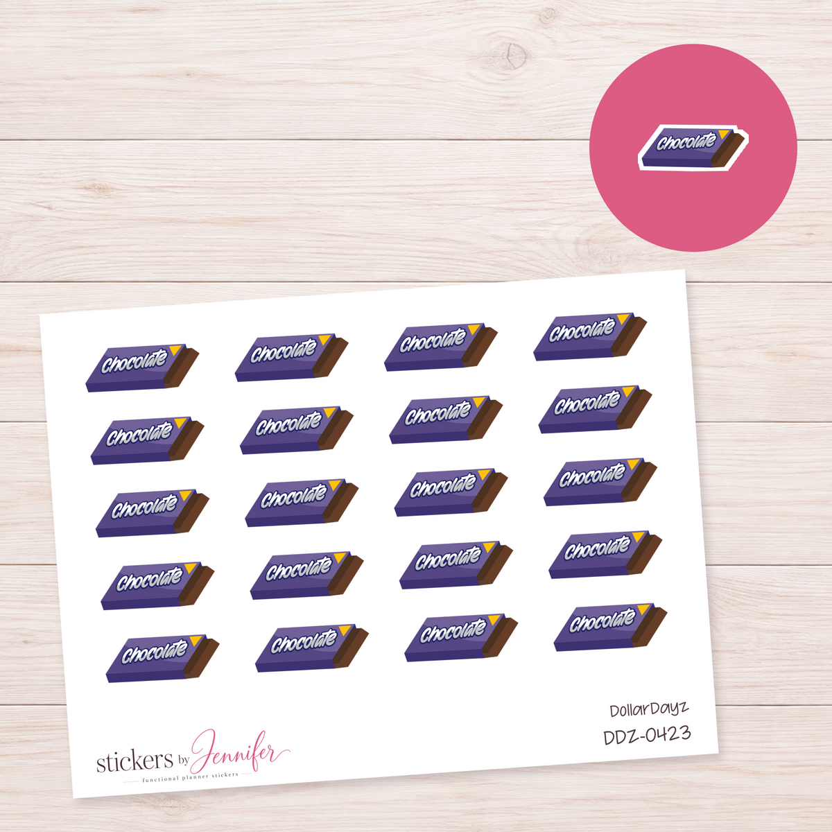 Chocolate Bar Planner Stickers | DDZ-0423