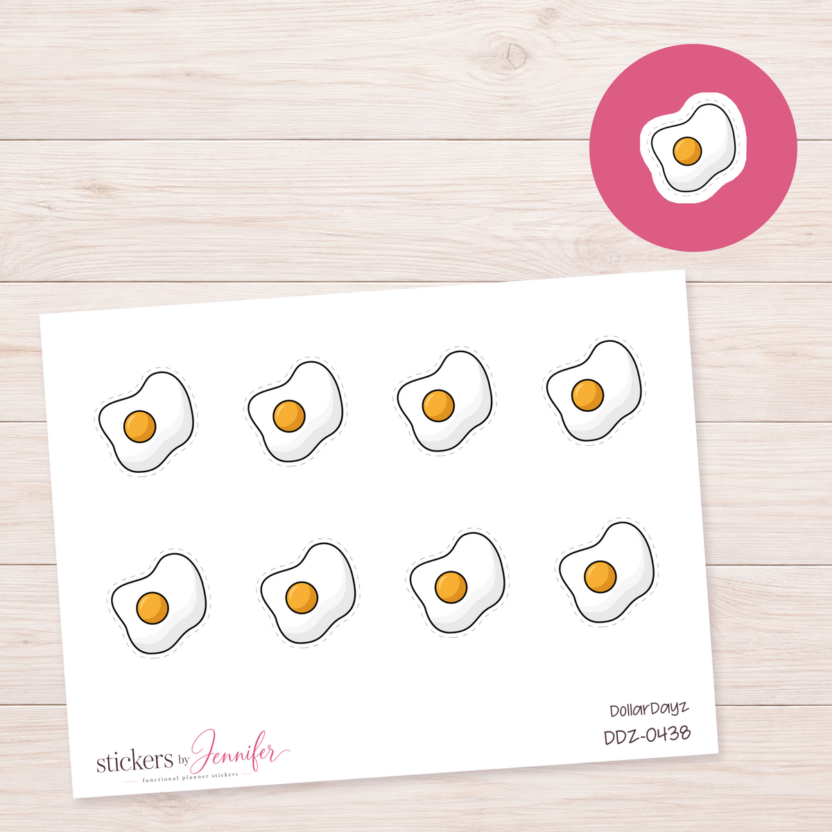 Fried Egg Planner Stickers | DDZ-0438