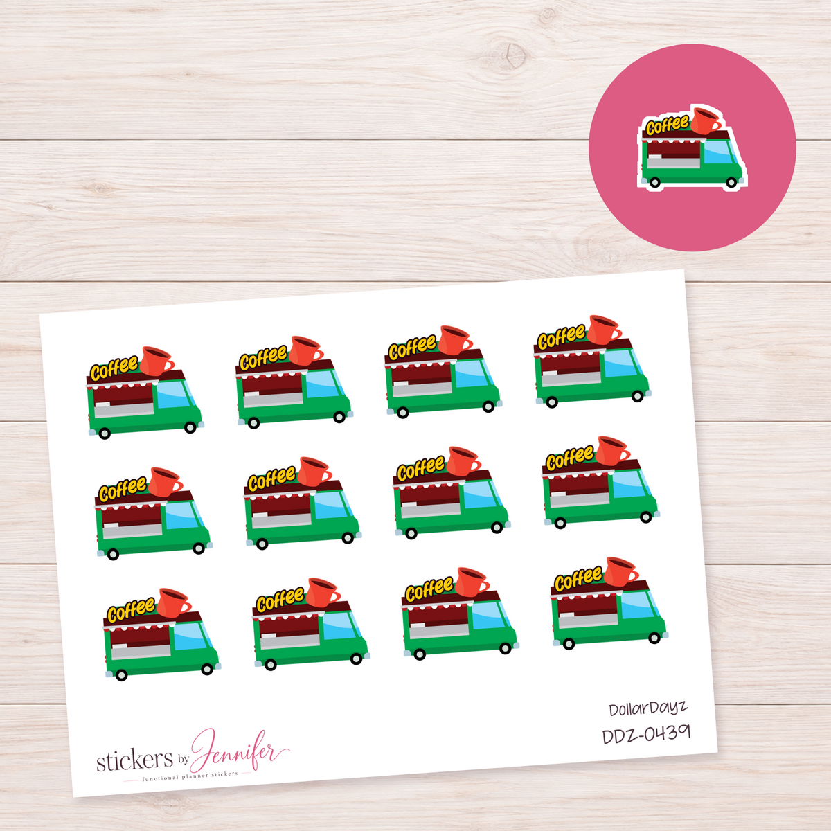 Coffee Truck Planner Stickers | DDZ-0439