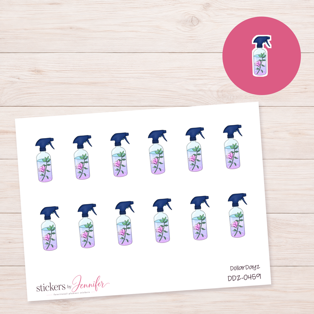Floral Spray Bottle Planner Stickers | DDZ-0459