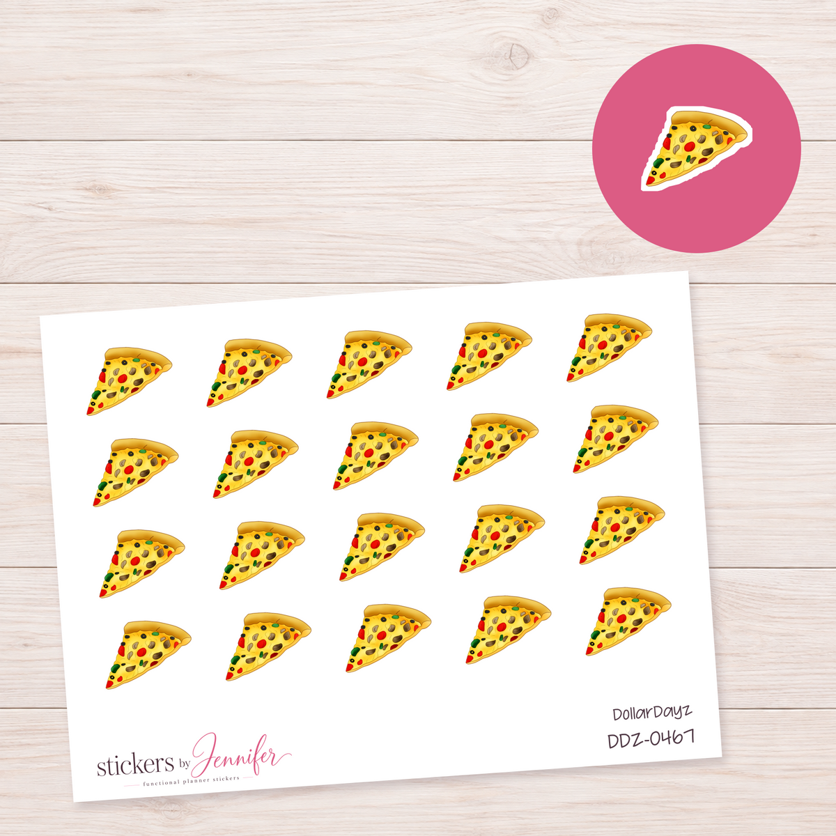 Pizza Slice Planner Stickers | DDZ-0467