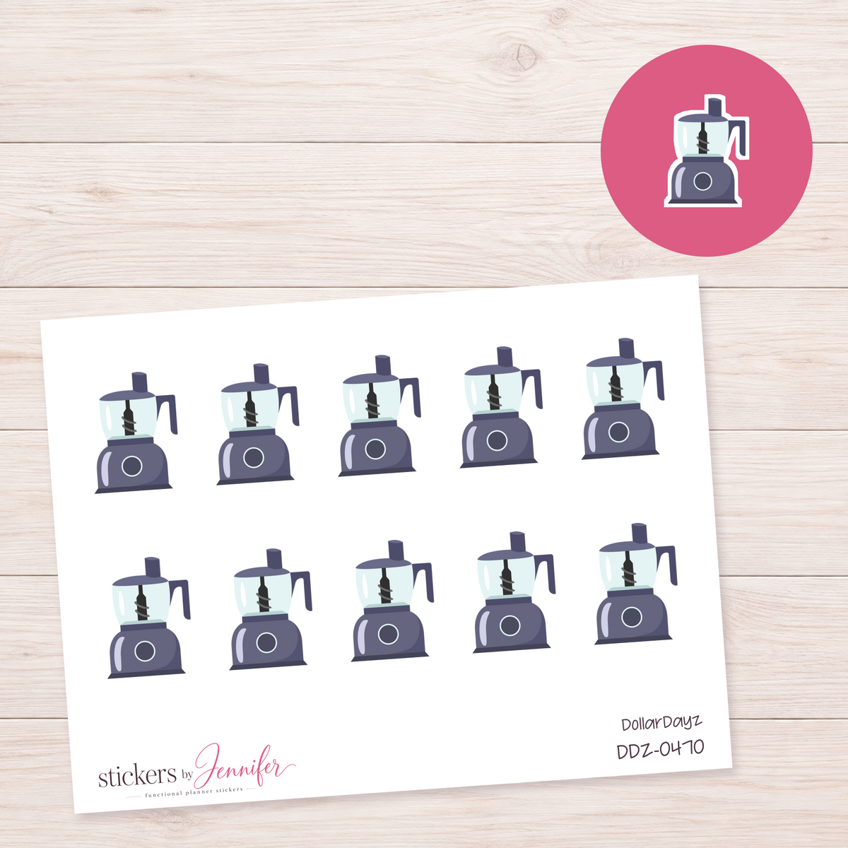 Food Processor Planner Stickers | DDZ-0470
