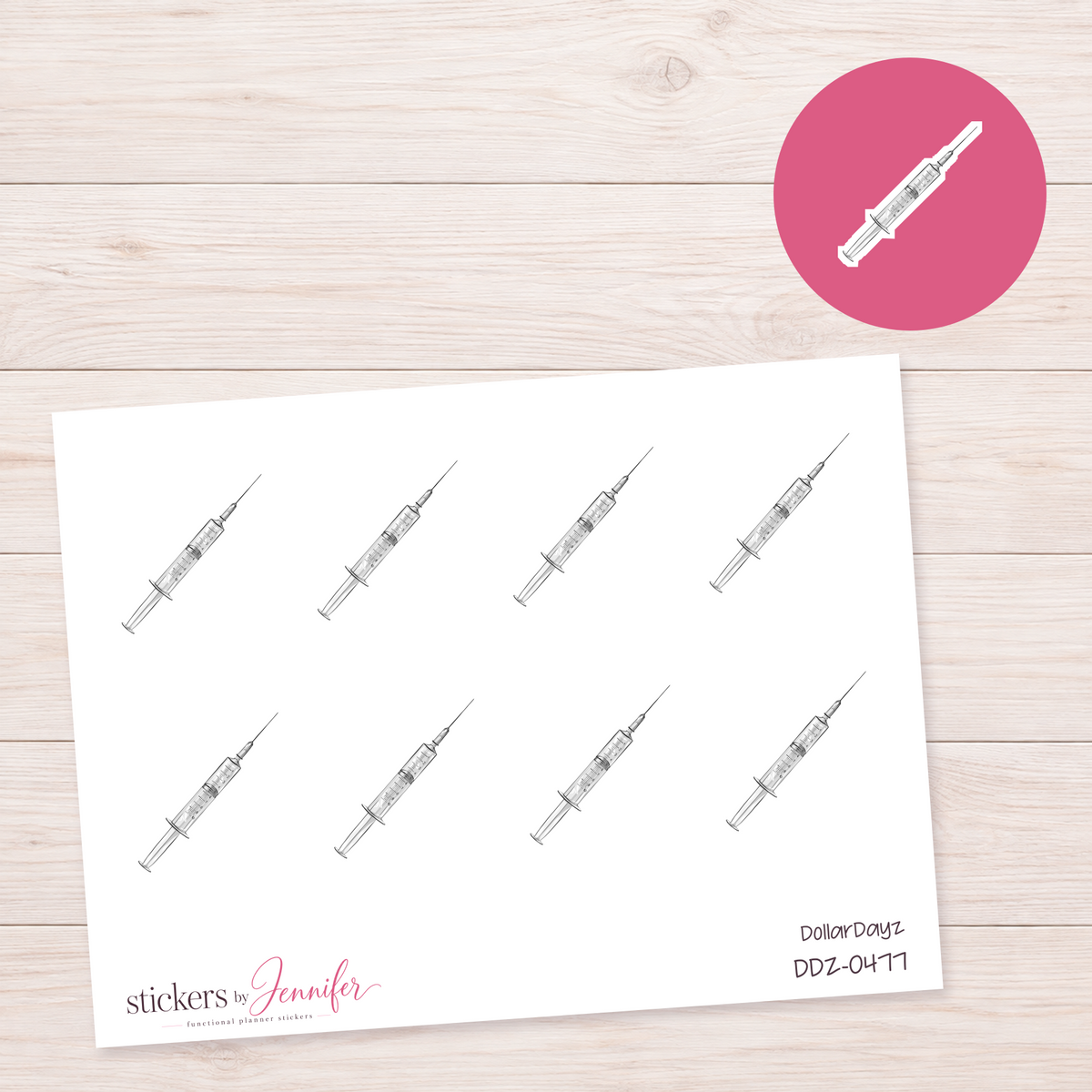 Vaccination Syringe Planner Stickers | DDZ-0477
