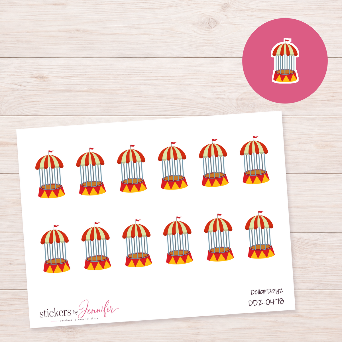 Carnival Booth Planner Stickers | DDZ-0478