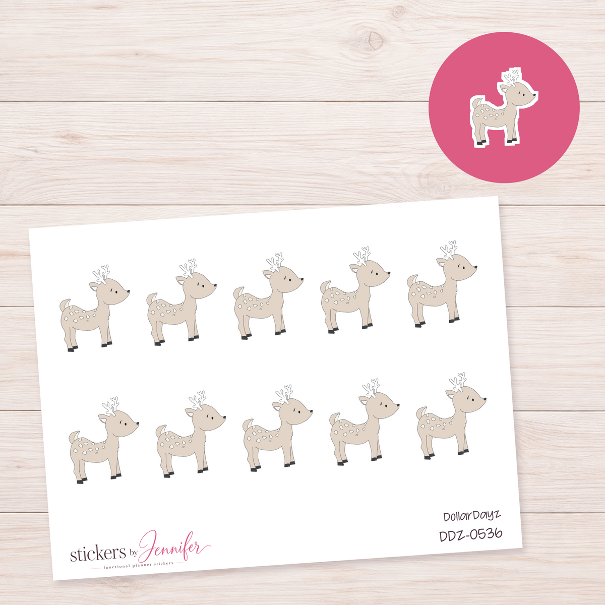 Little Winter Deer Planner Stickers | DDZ-0536