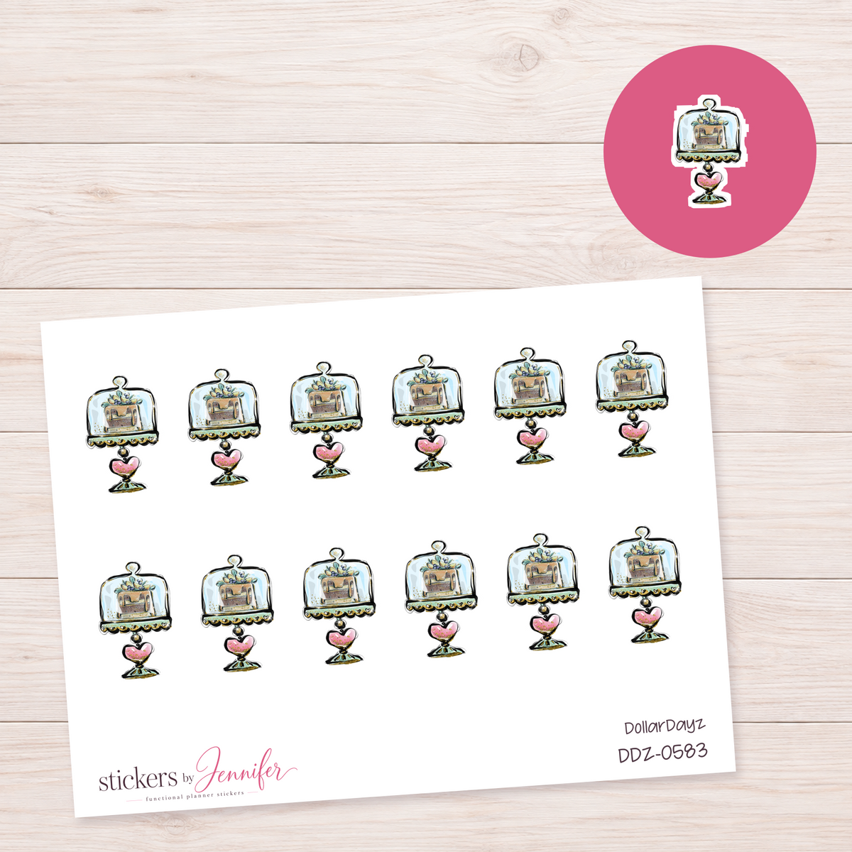 Decorative Glass Dome Planner Stickers | DDZ-0583