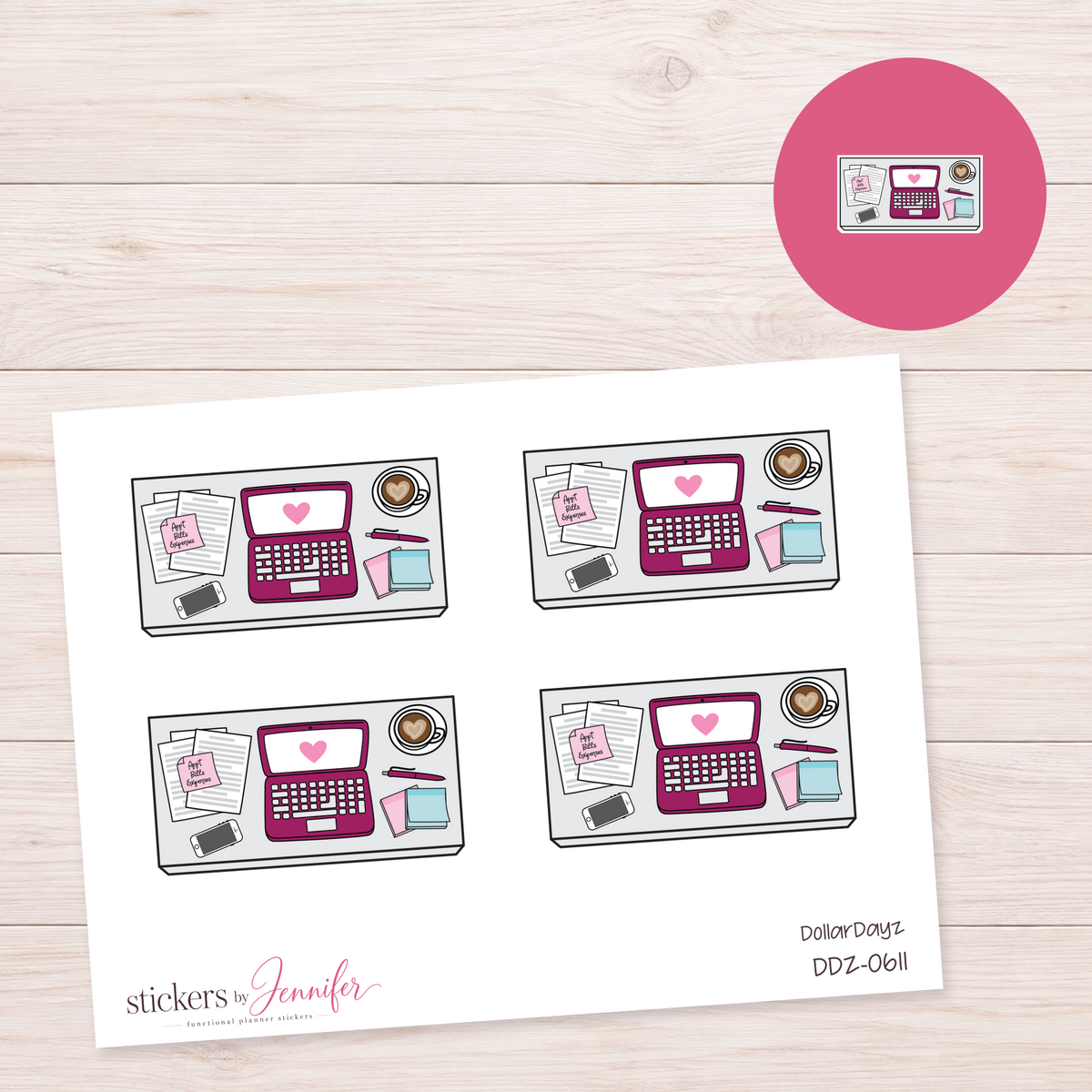 Berry Work Desk Planner Stickers | DDZ-0611