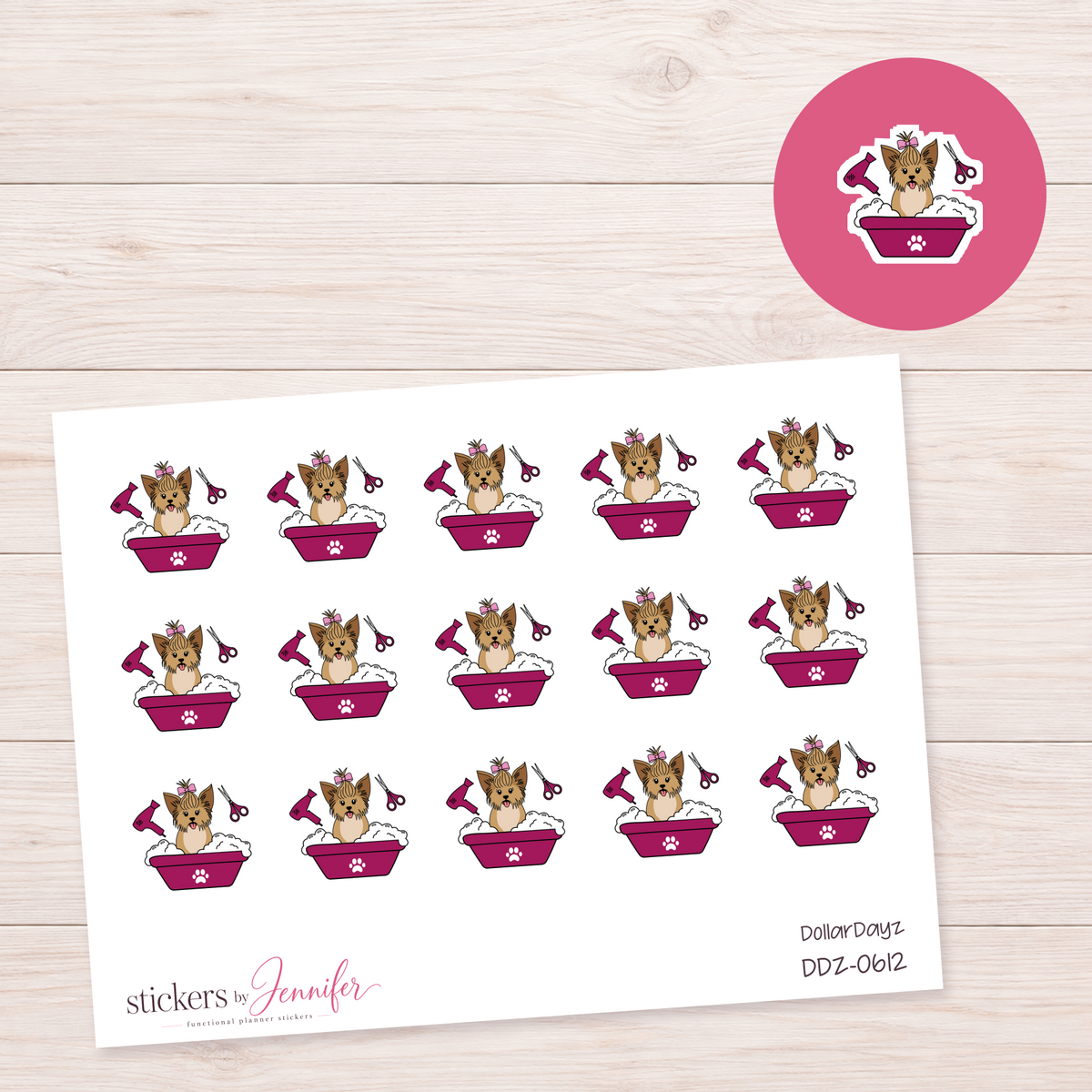 Berry Dog Grooming Planner Stickers | DDZ-0612