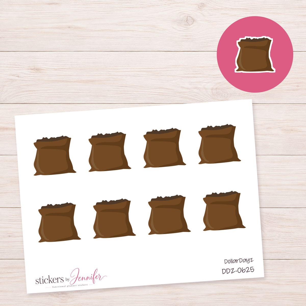 Garden Soil Bag Planner Stickers | DDZ-0625