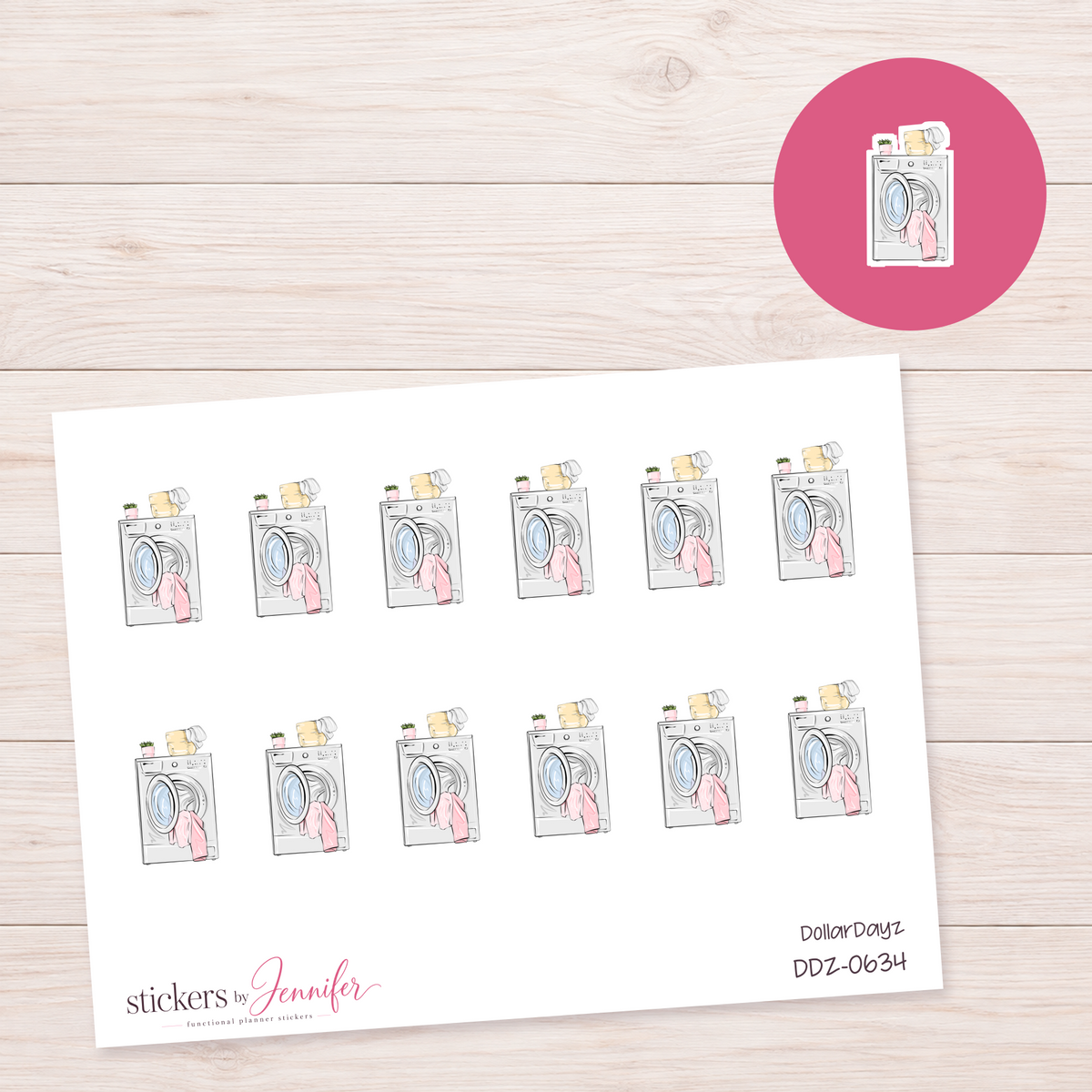 Laundry Machine & Basket Planner Stickers | DDZ-0634