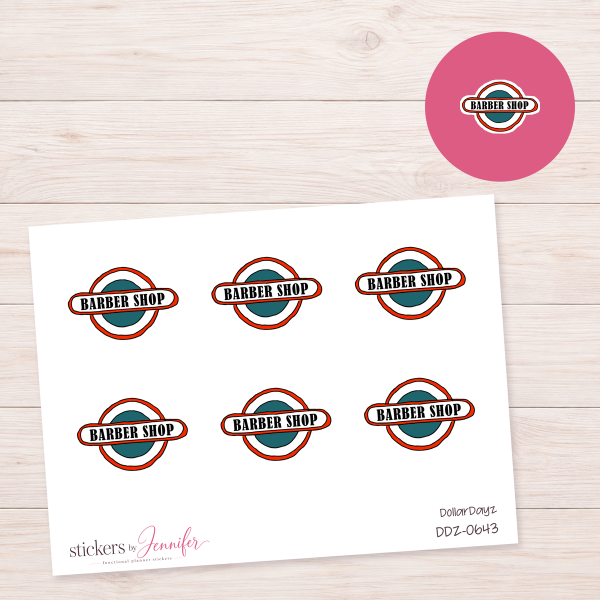 Barber Shop Sign Planner Stickers | DDZ-0643