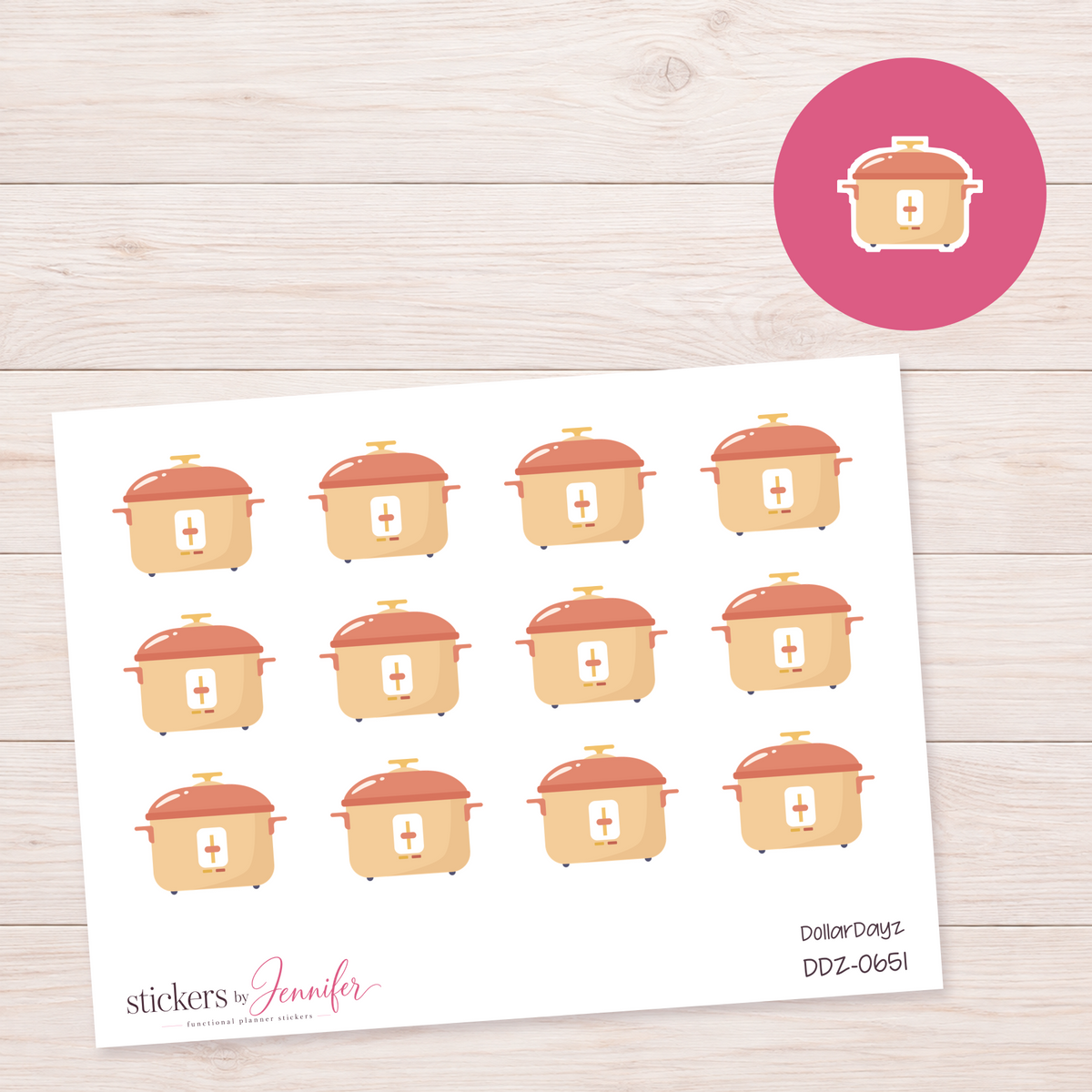Peach Rice Cooker Planner Stickers | DDZ-0651