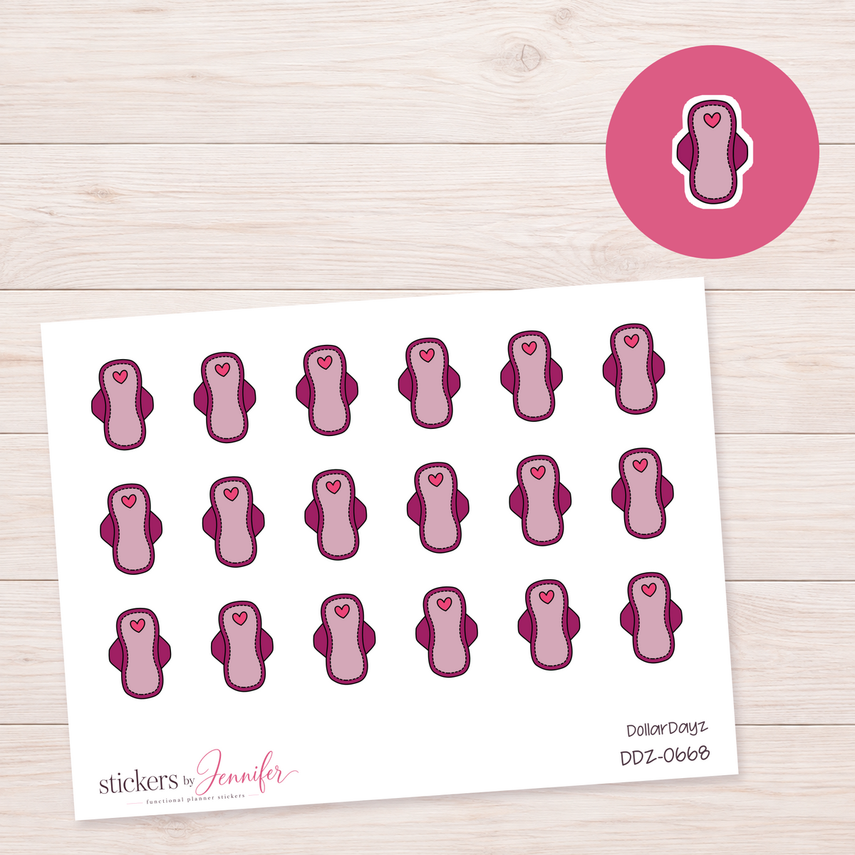 Berry Period Tracker Pad Planner Stickers | DDZ-0668
