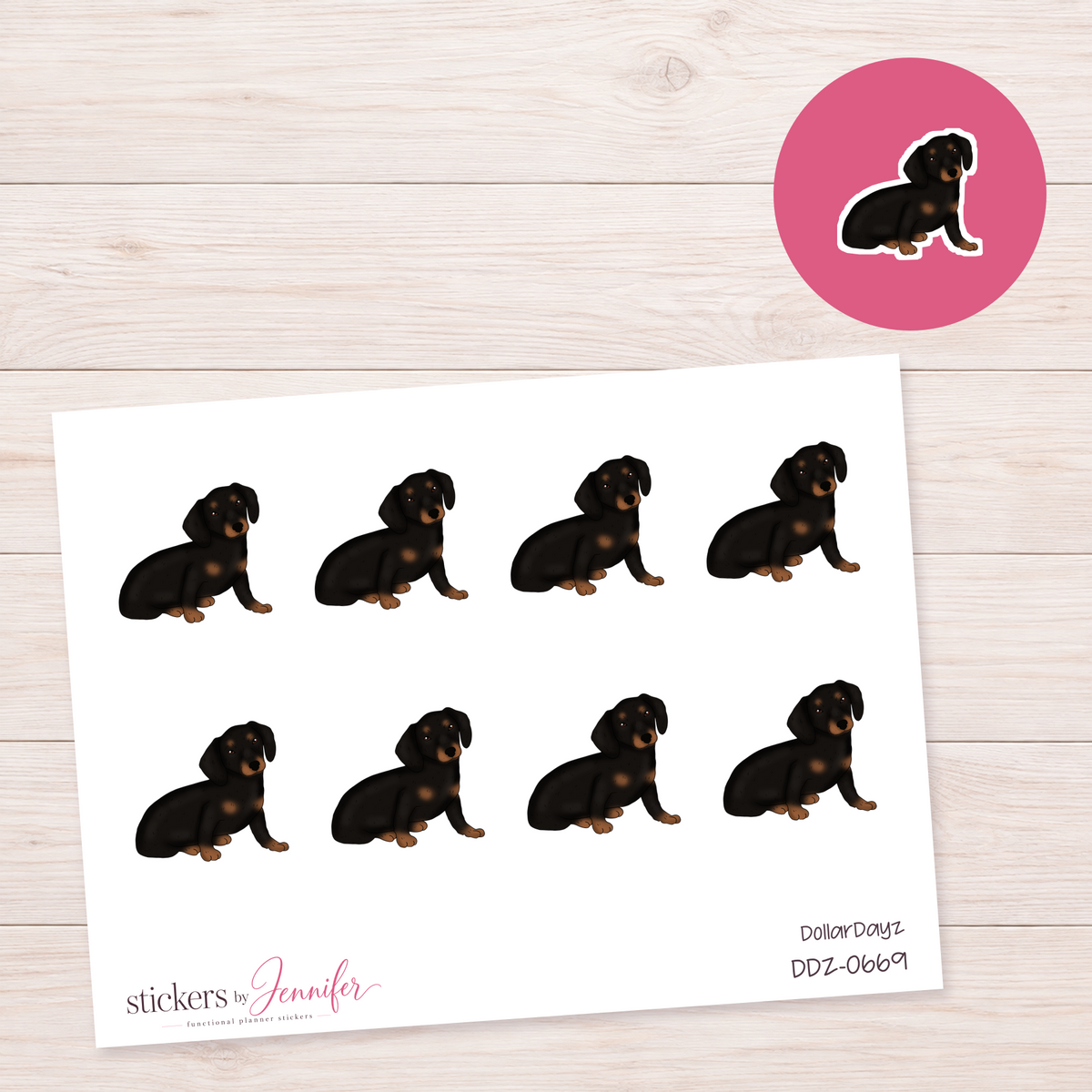 Dachshund Puppy Planner Stickers | DDZ-0669