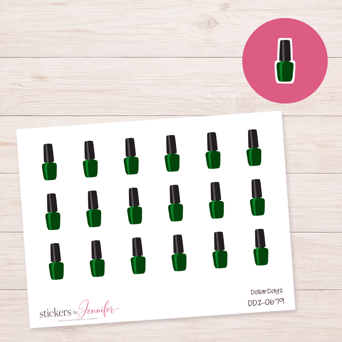 Green Nail Polish Planner Stickers | DDZ-0679