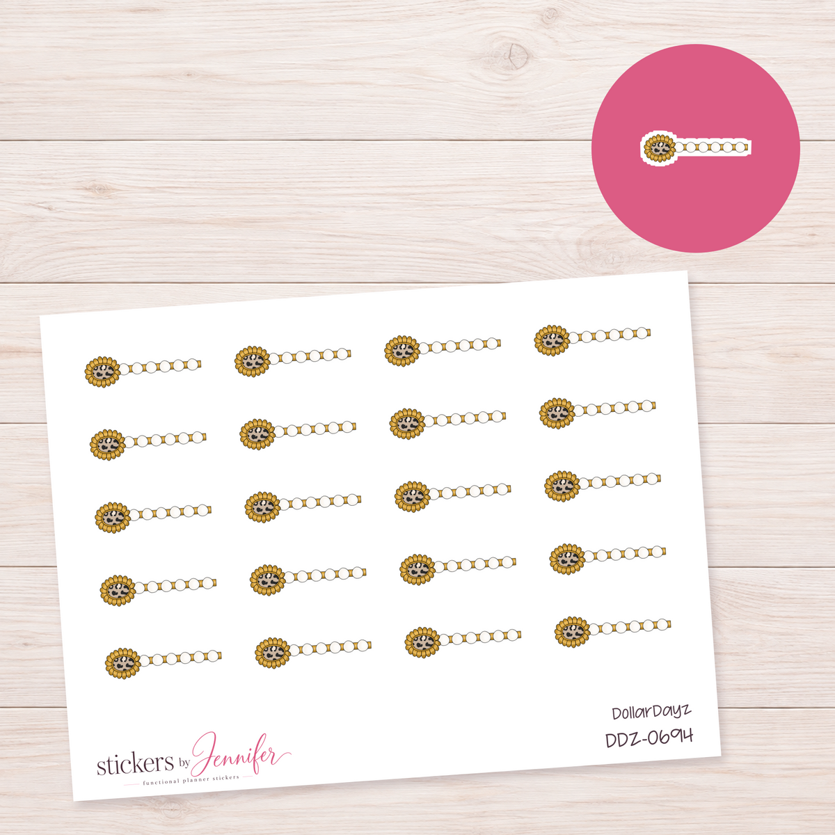 Sunflower Bracelet Planner Stickers | DDZ-0694