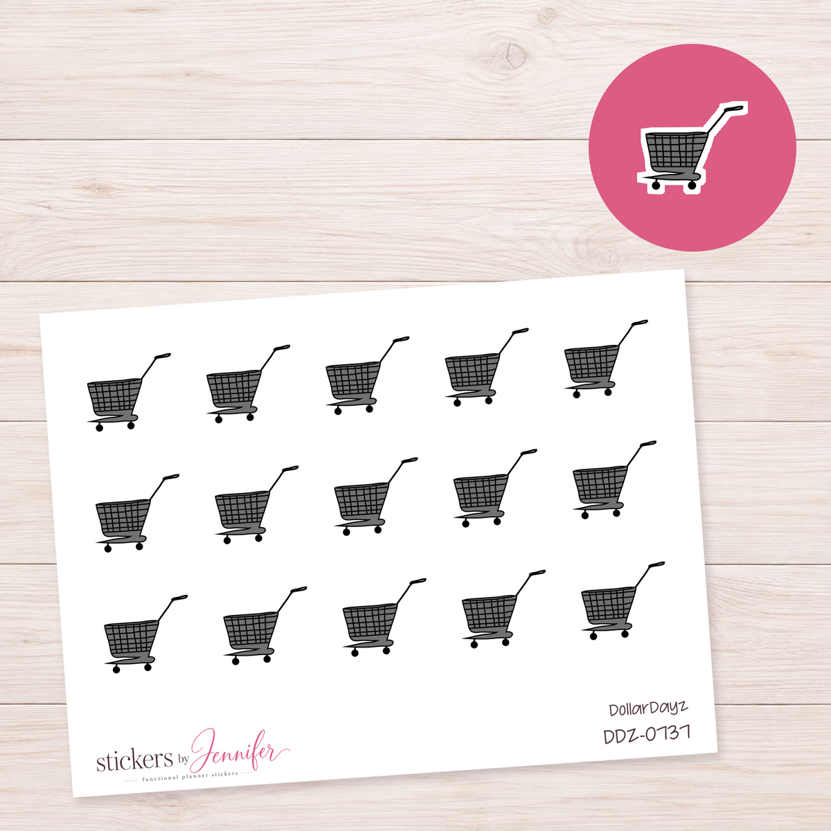 Shopping Cart Planner Stickers | DDZ-0737
