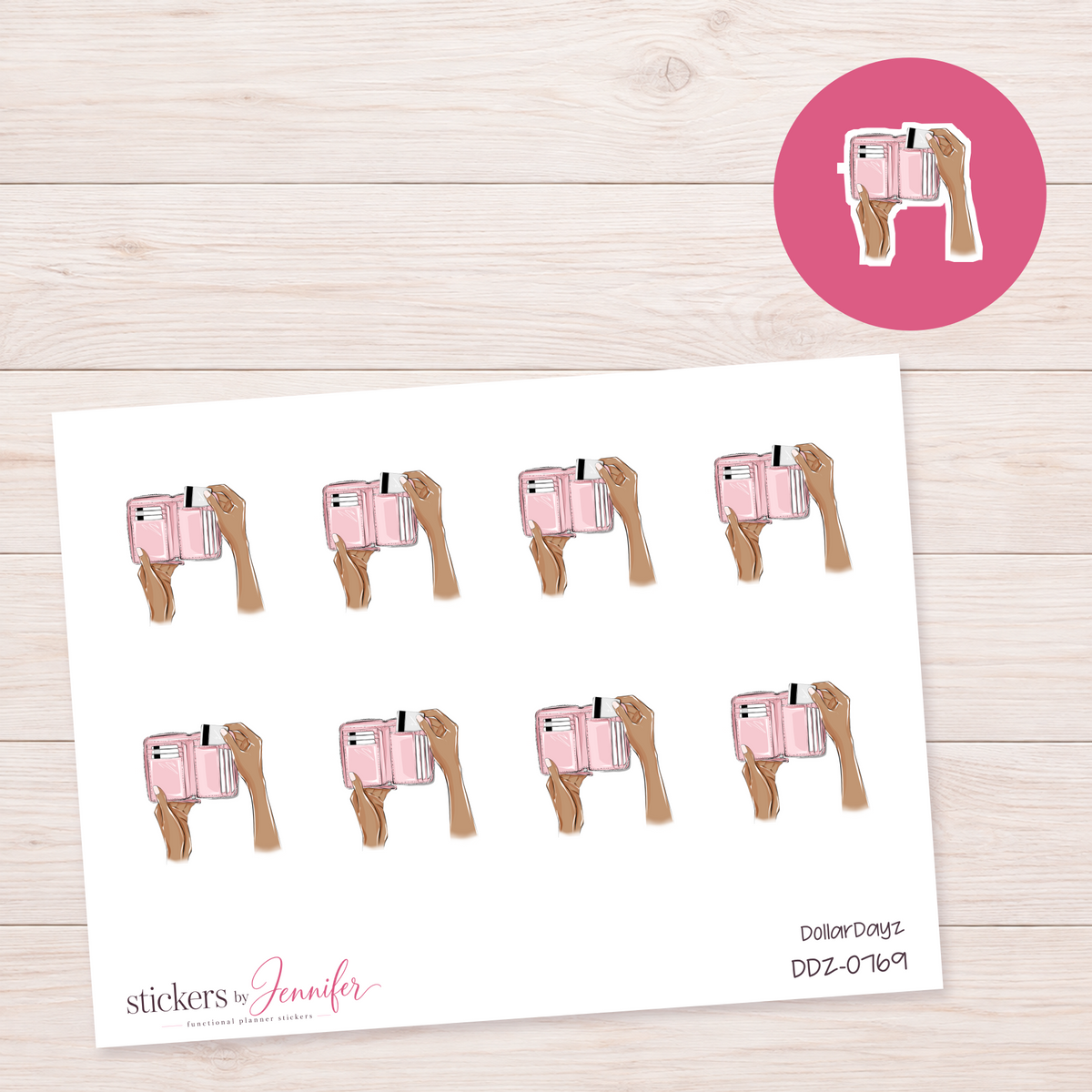 Pink Wallet Planner Stickers | DDZ-0769