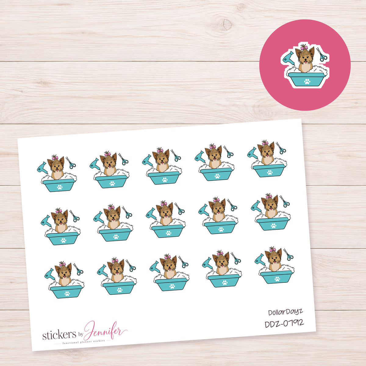 Dog Grooming Bath Planner Stickers | DDZ-0792