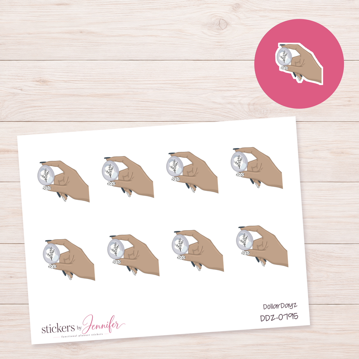 Lavender Floral Compact Planner Stickers | DDZ-0795