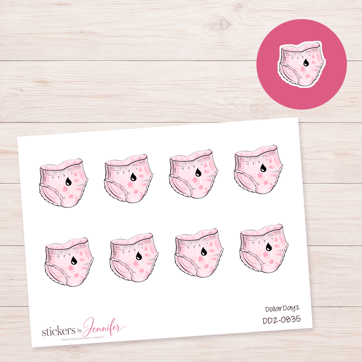 Pink Period Tracker Planner Stickers | DDZ-0835