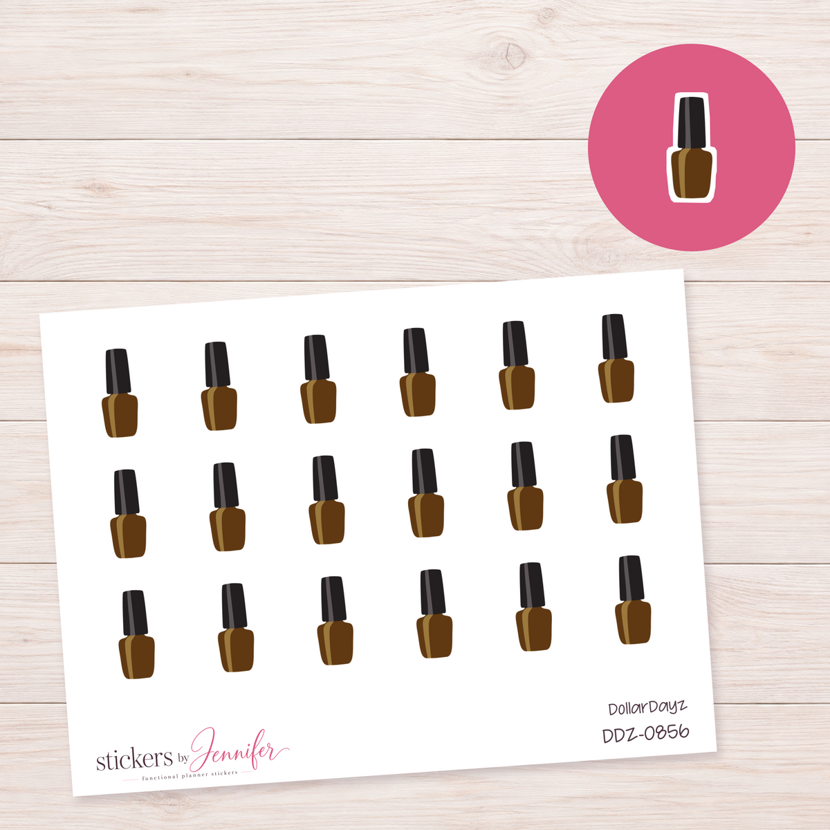 Brown Nail Polish Planner Stickers | DDZ-0856
