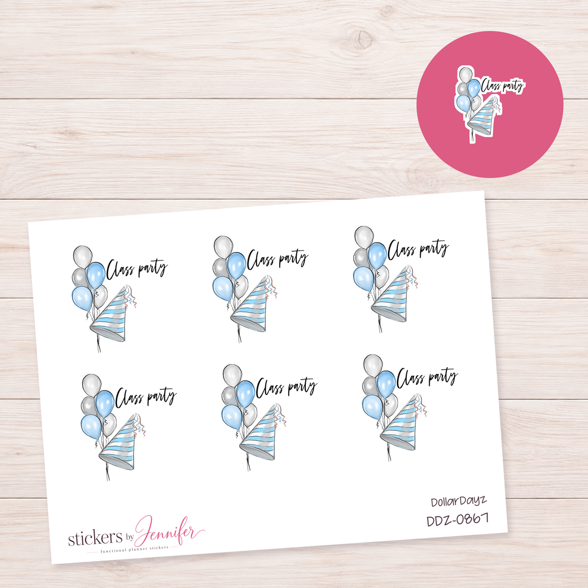 Class Party Planner Stickers | DDZ-0867