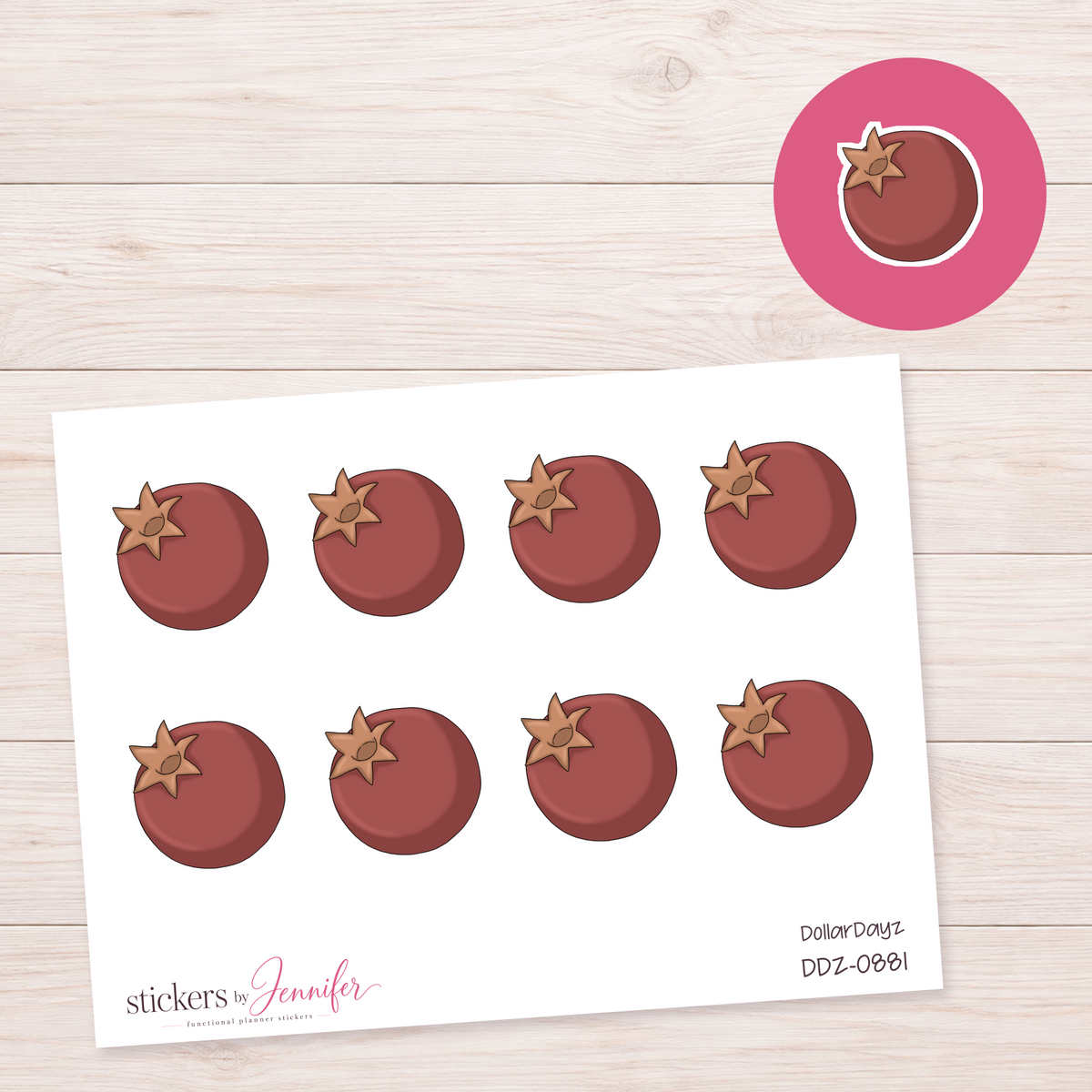 Pomegranate Planner Stickers | DDZ-0881