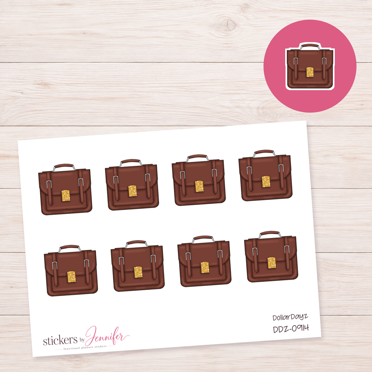 Brown Satchel Planner Stickers | DDZ-0914