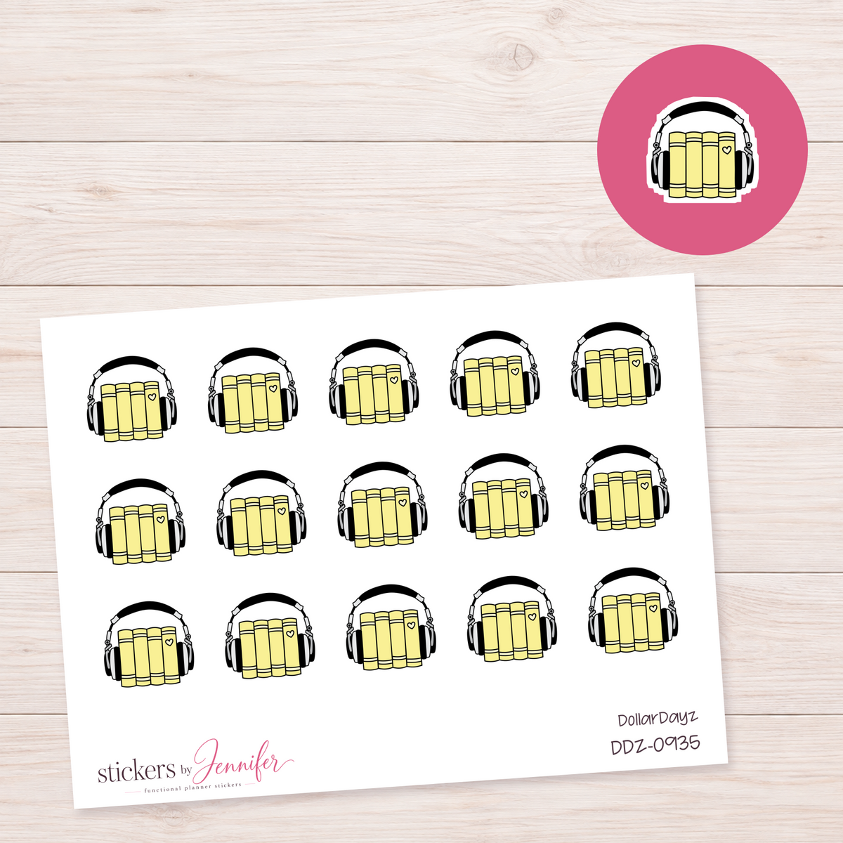 Yellow Audiobooks Planner Stickers | DDZ-0935