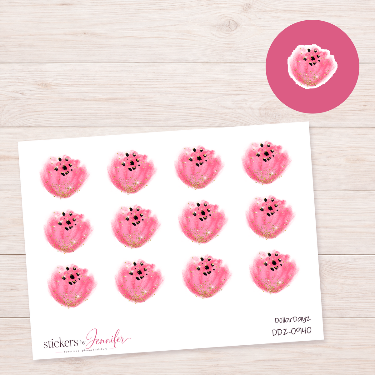 Watermelon Watercolor Planner Stickers | DDZ-0940