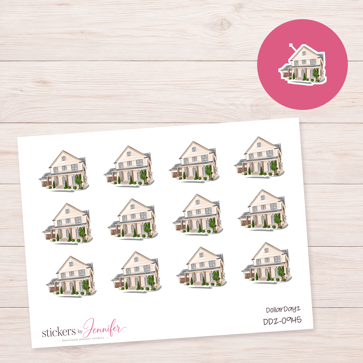 Two-Story House Planner Stickers | DDZ-0945