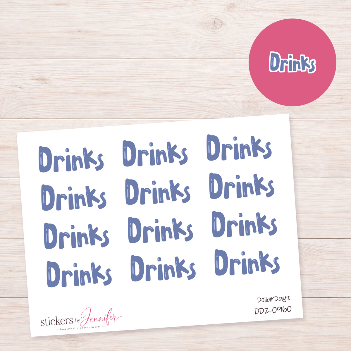 Drinks Lettering Planner Stickers | DDZ-0960