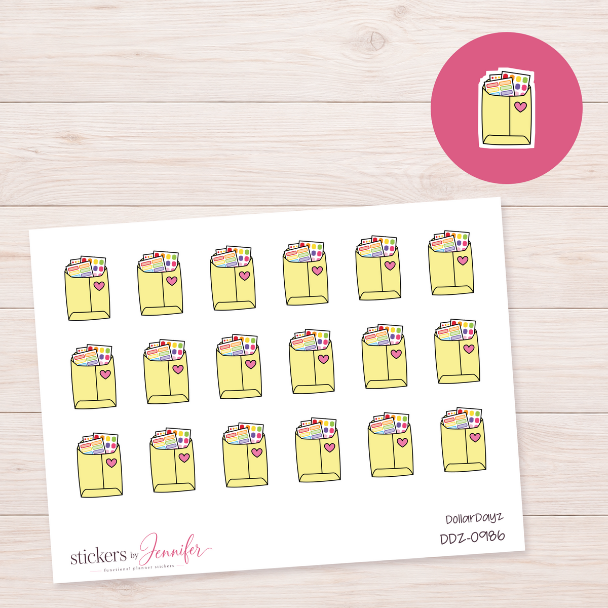 Yellow Sticker Shopping Bag Planner Stickers | DDZ-0986