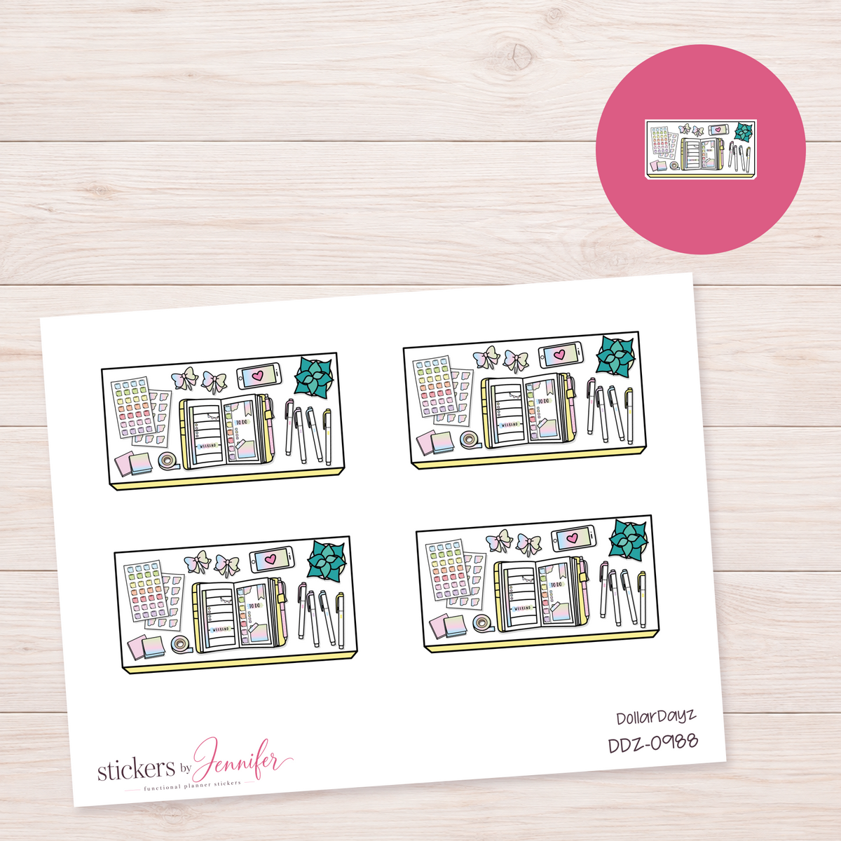 Yellow Planner Supplies Planner Stickers | DDZ-0988