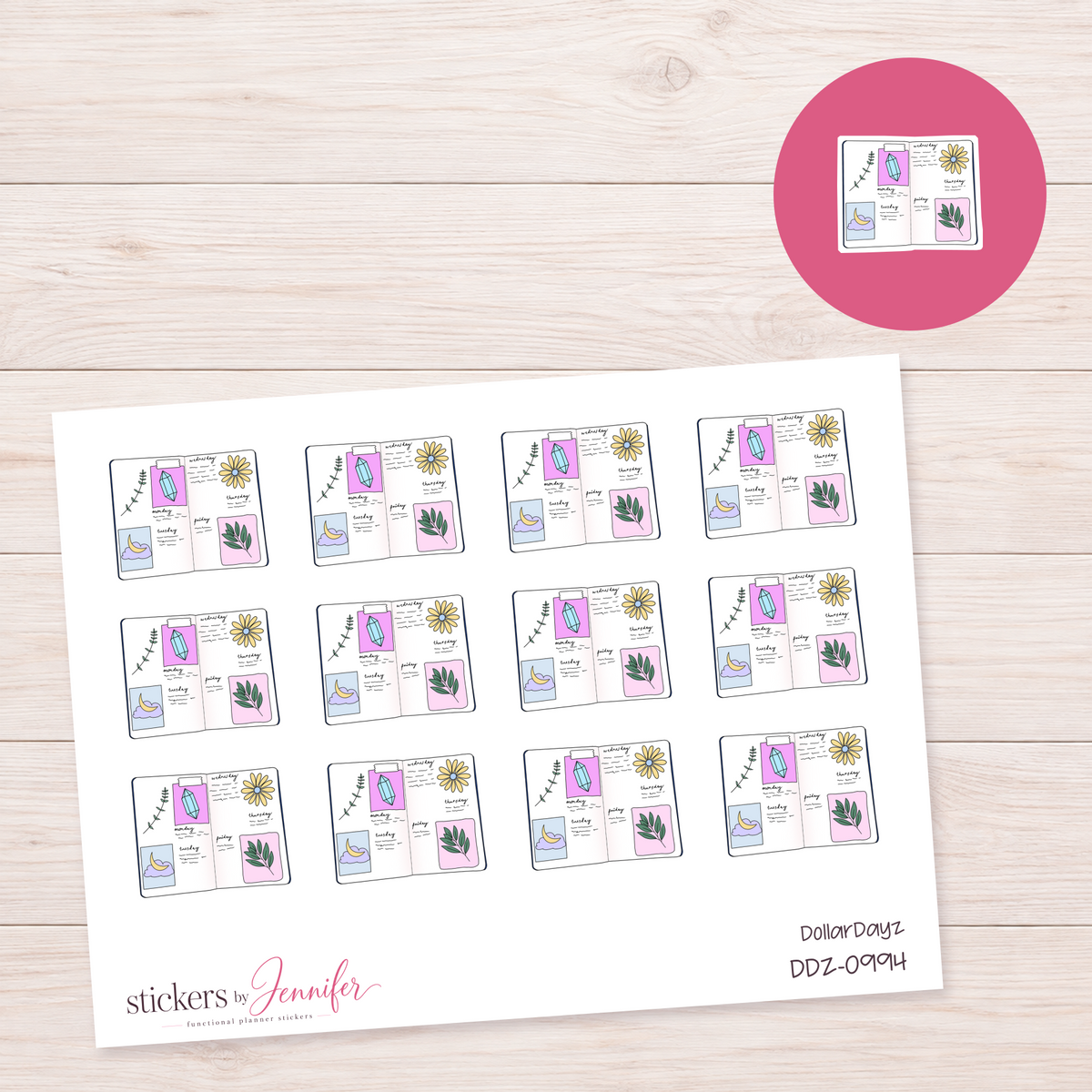 Decorated Weekly Planner Planner Stickers | DDZ-0994