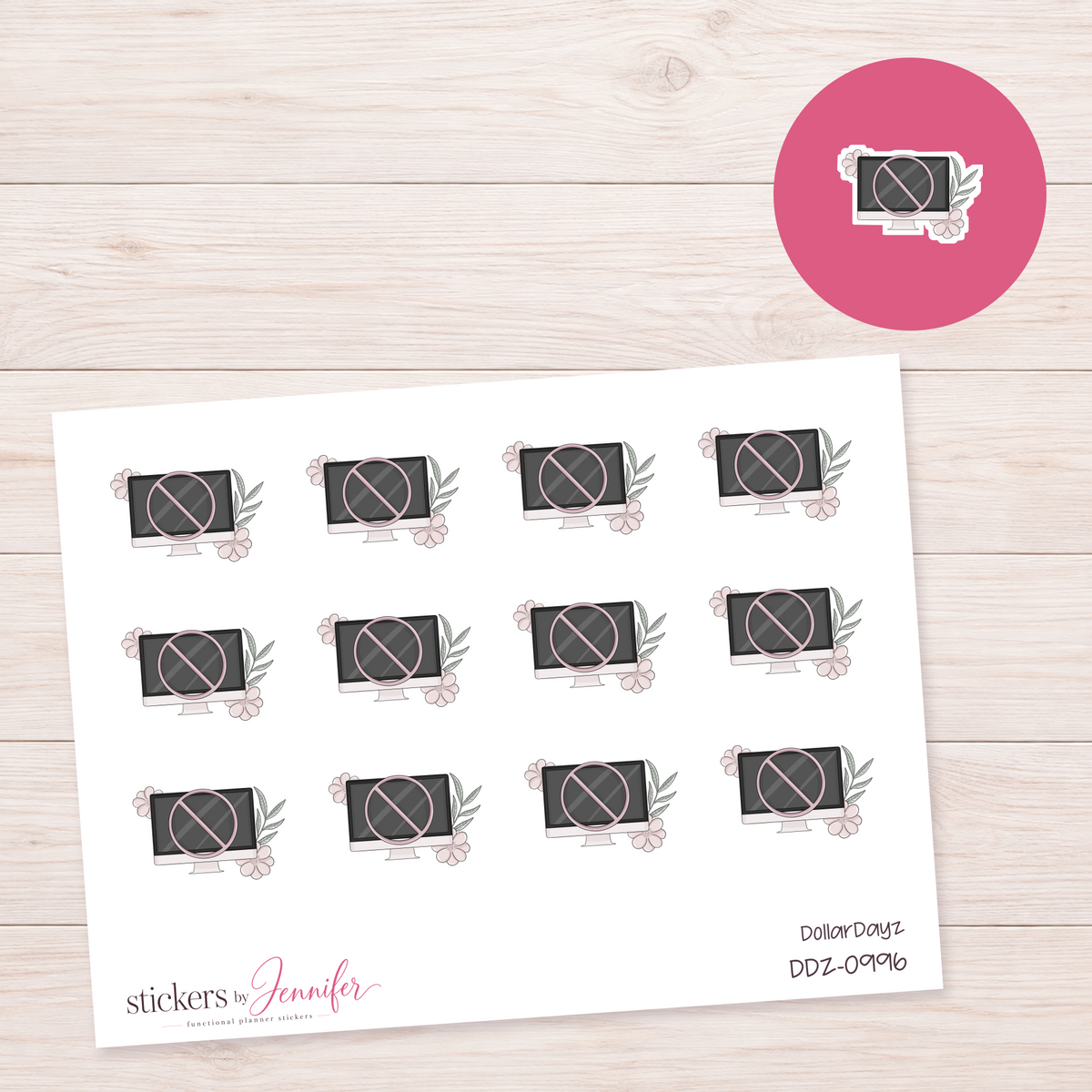 No Screen Time Planner Stickers | DDZ-0996