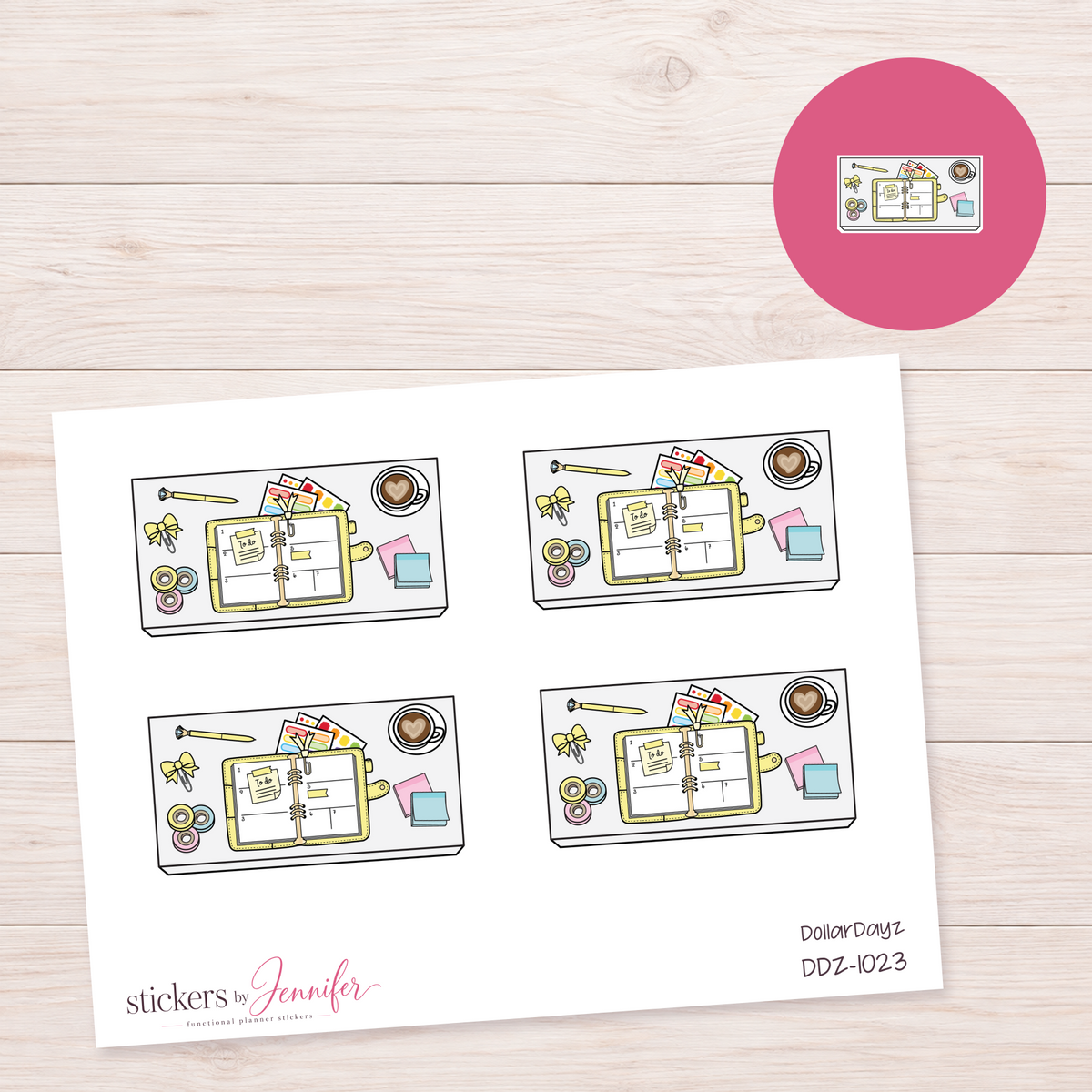 Yellow Open Planner Workspace Planner Stickers | DDZ-1023