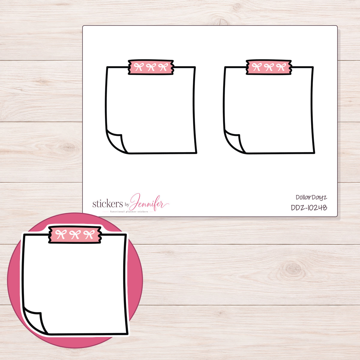 DDZ-10248 planner sticker sheet with enlarged sticker detail