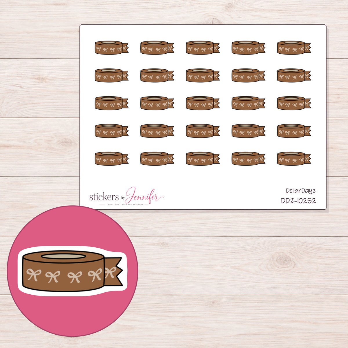 DDZ-10252 planner sticker sheet with enlarged sticker detail
