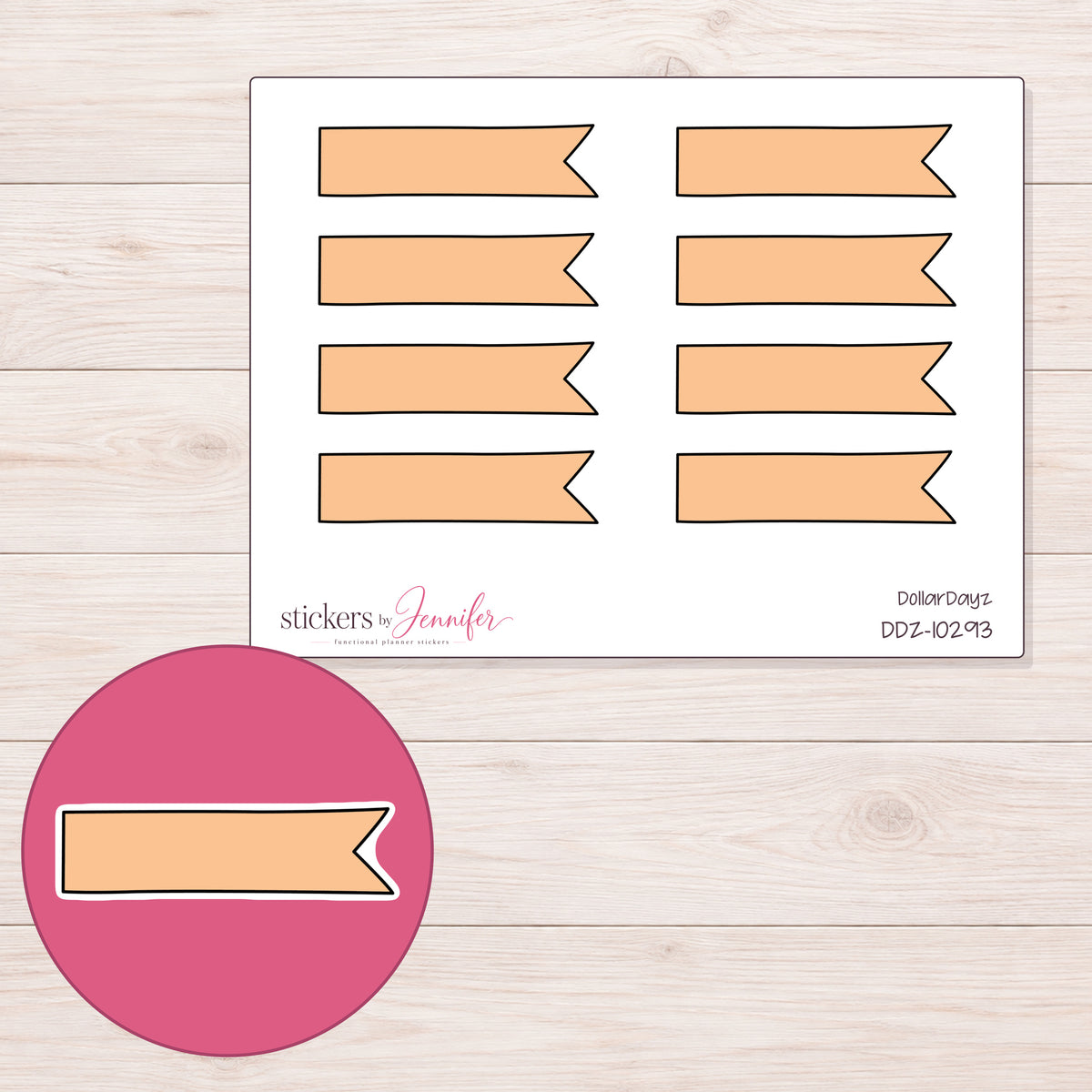 DDZ-10293 planner sticker sheet with enlarged sticker detail