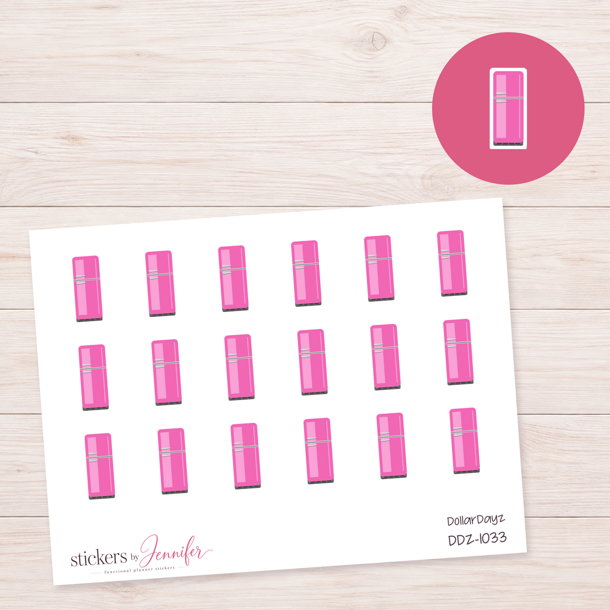 Pink Refrigerator Planner Stickers | DDZ-1033