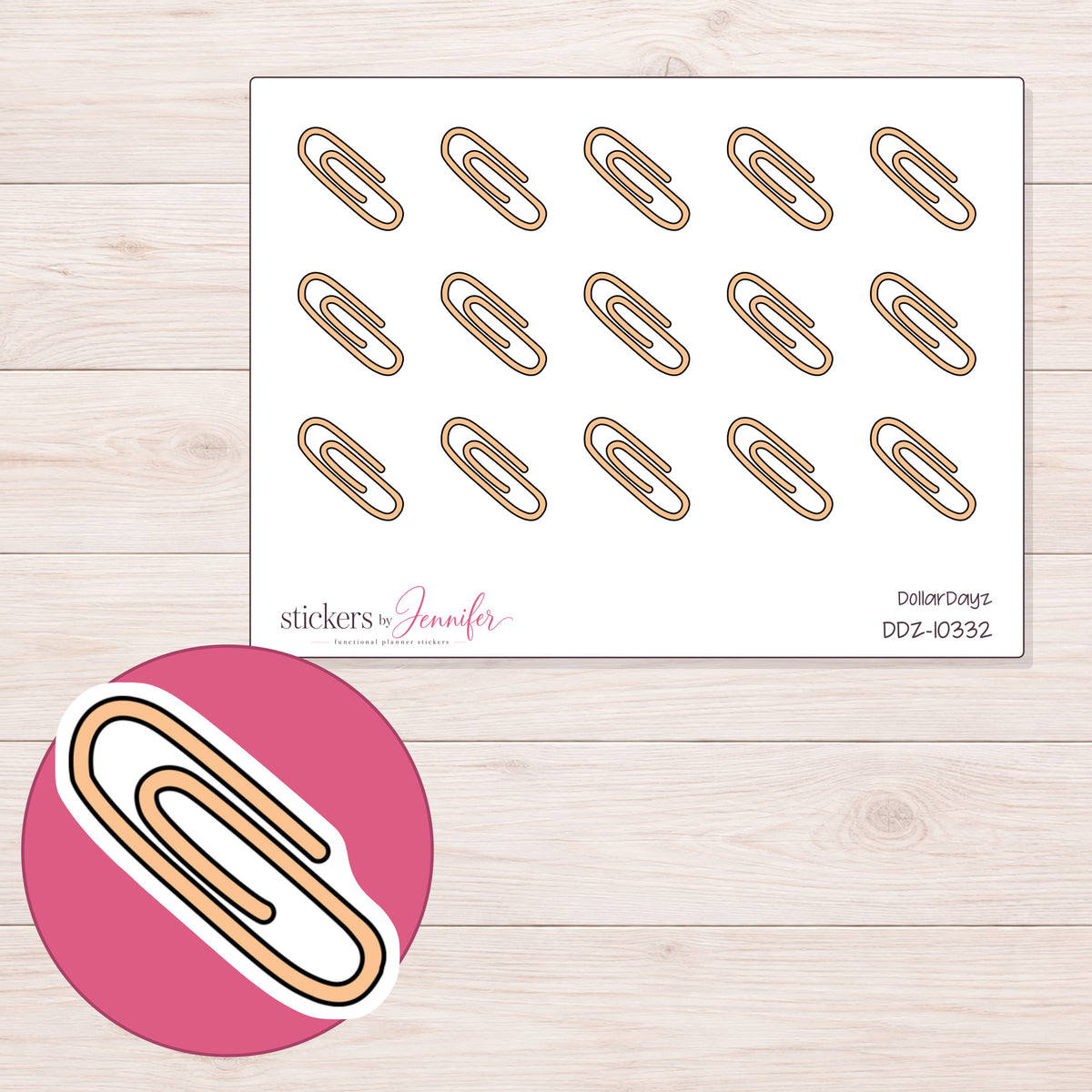 DDZ-10332 planner sticker sheet with enlarged sticker detail