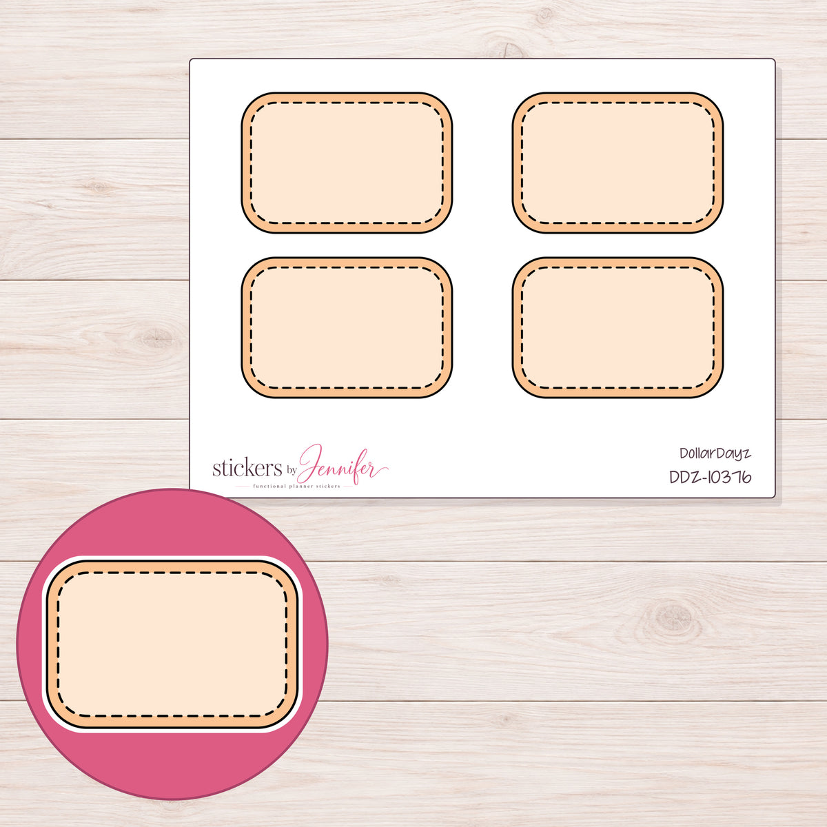 DDZ-10376 planner sticker sheet with enlarged sticker detail