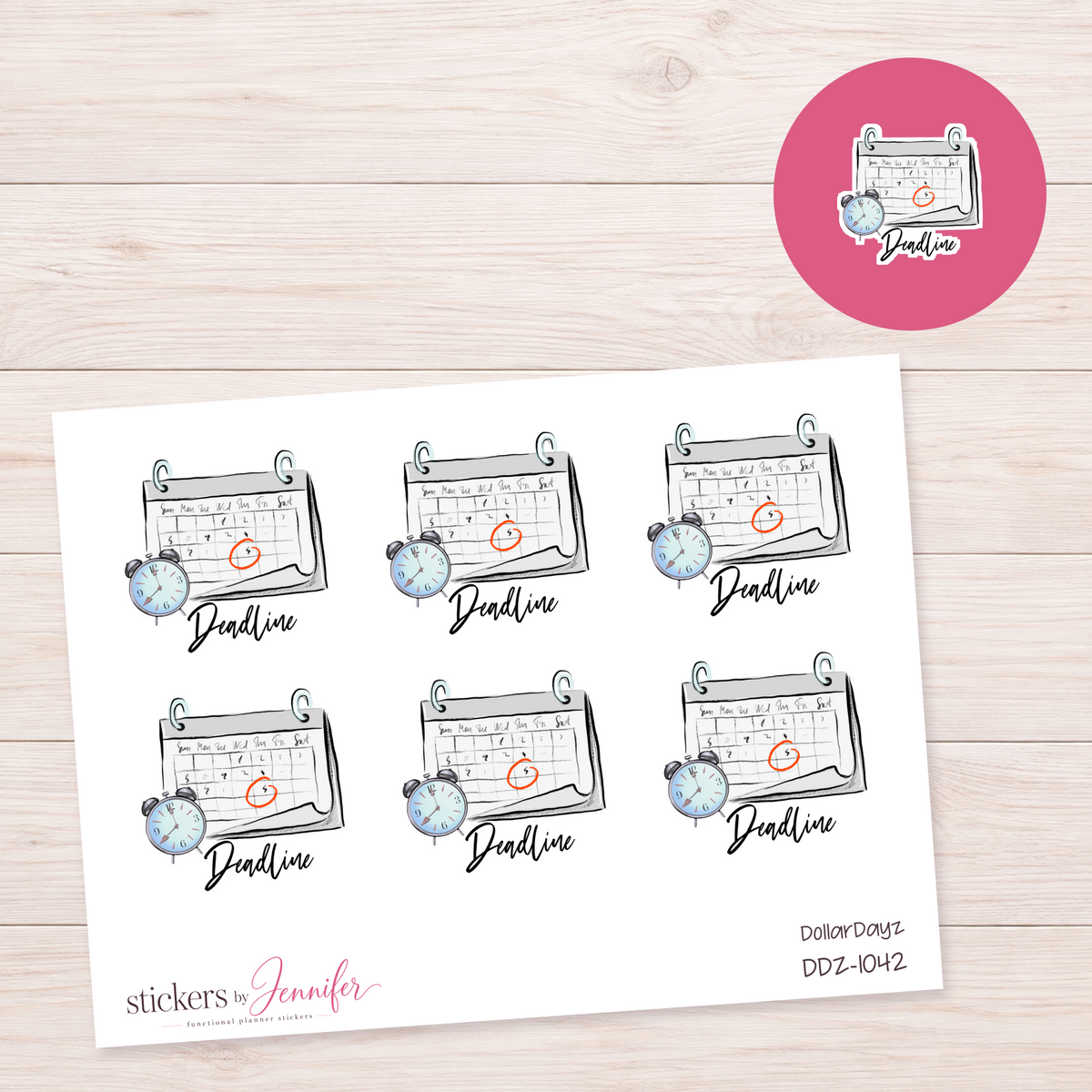 Deadline Calendar Planner Stickers | DDZ-1042