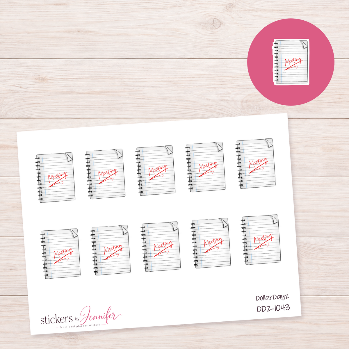 Meeting Notebook Planner Stickers | DDZ-1043
