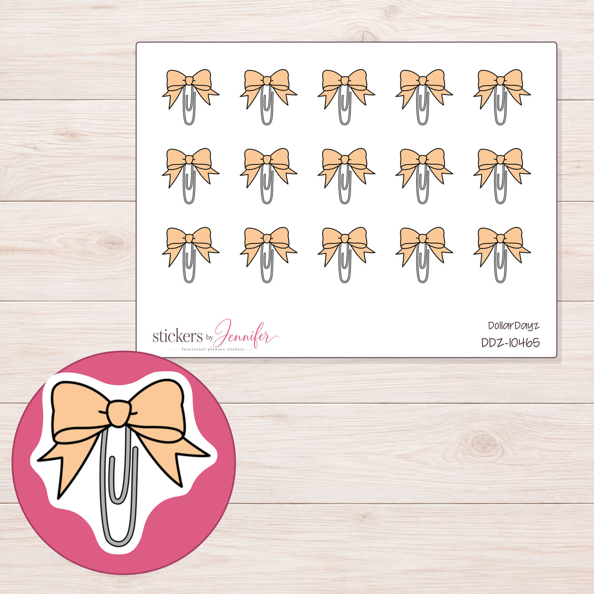 DDZ-10465 planner sticker sheet with enlarged sticker detail
