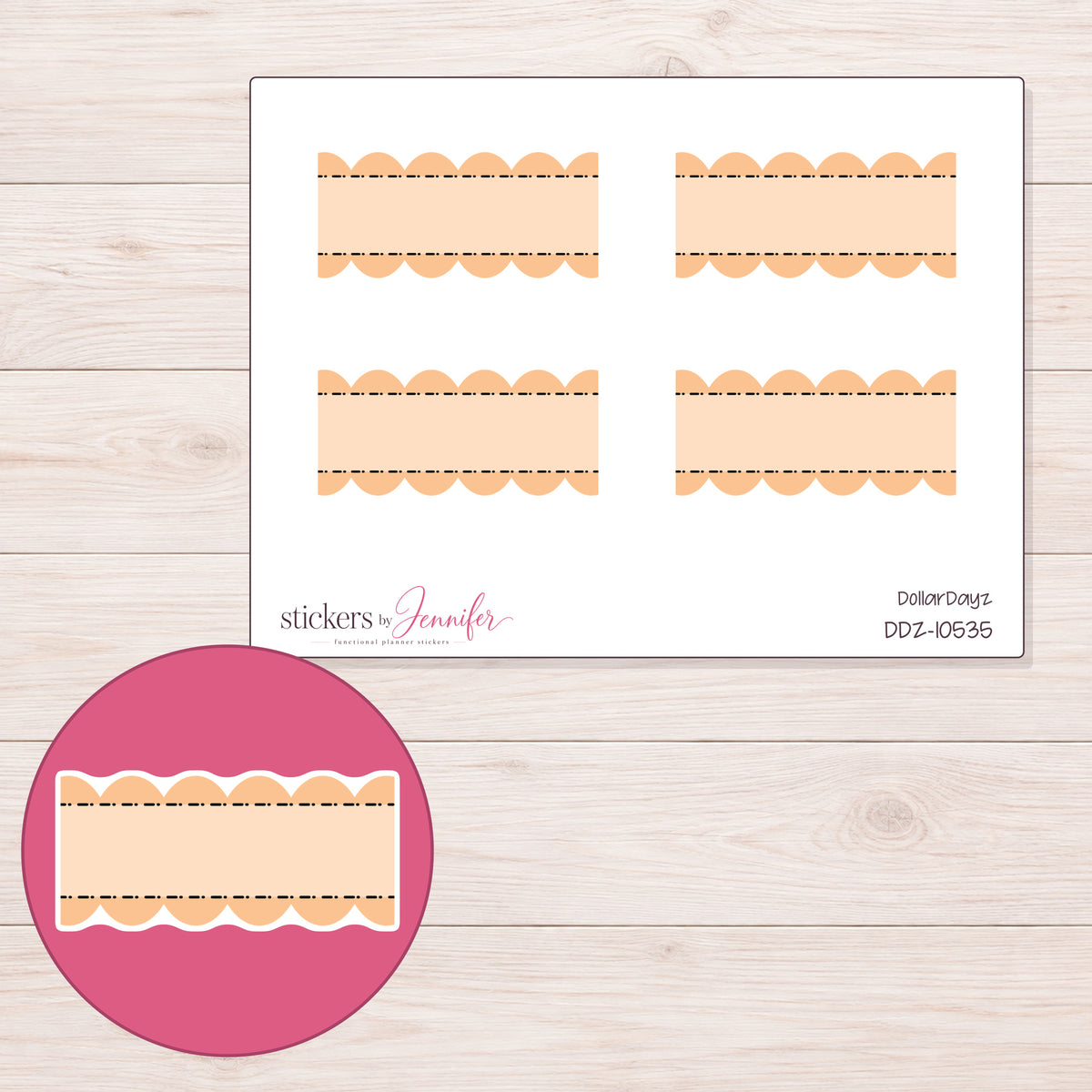 DDZ-10535 planner sticker sheet with enlarged sticker detail