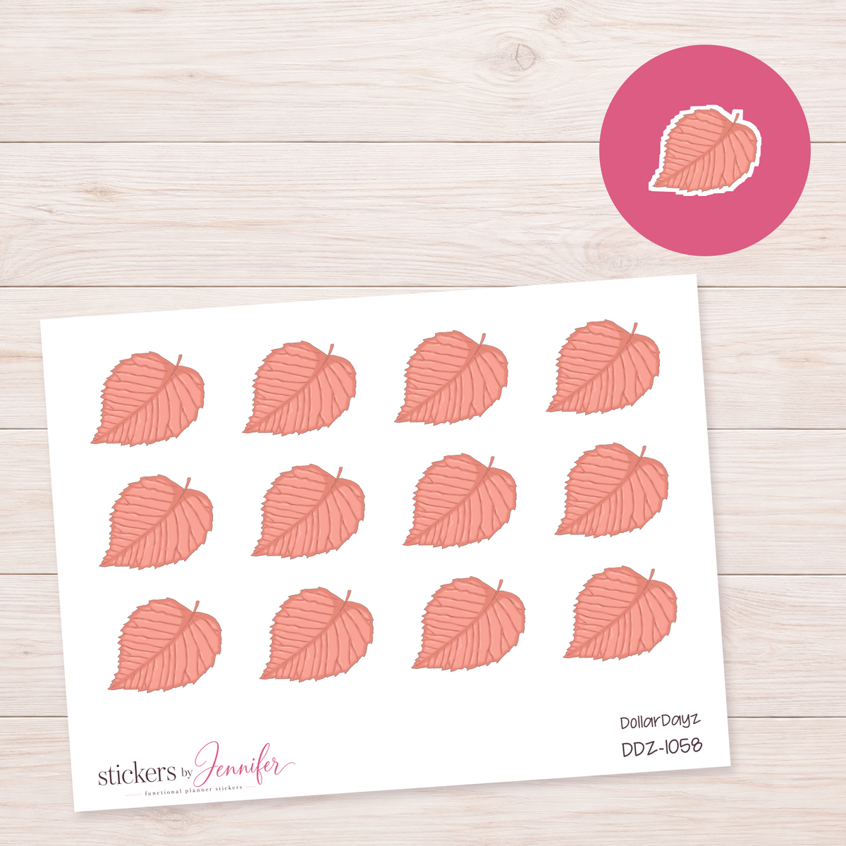 Coral Leaf Planner Stickers | DDZ-1058